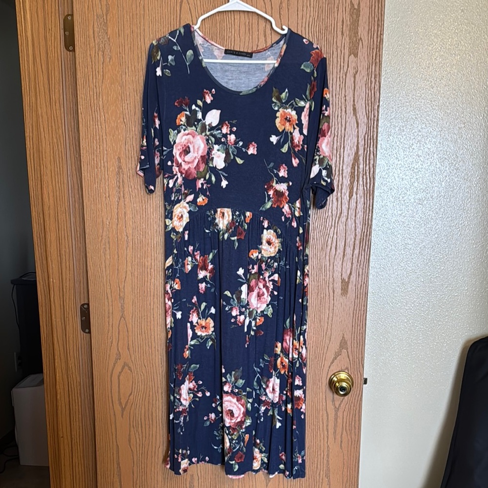 Navy floral dress